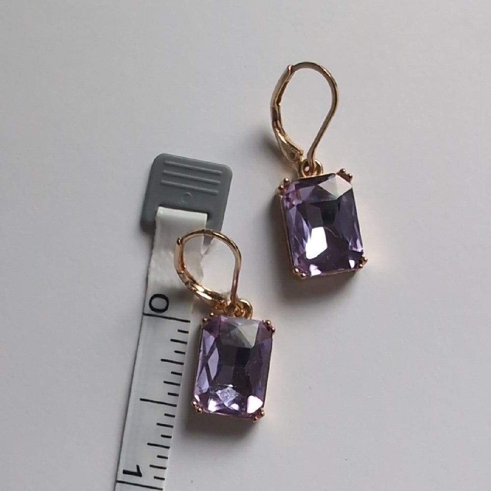 Elegant Purple and Gold Drop Earrings